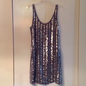 Silver sequins swing dress